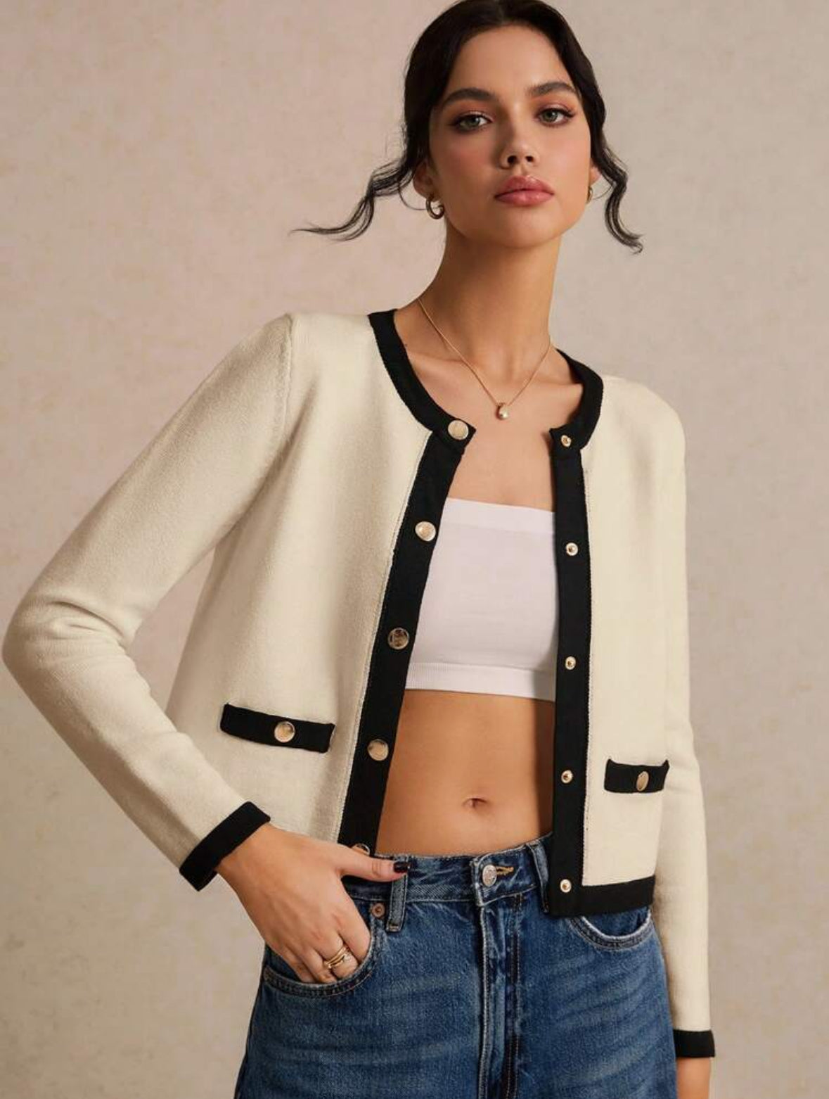 Cardigan en tricot côtelé