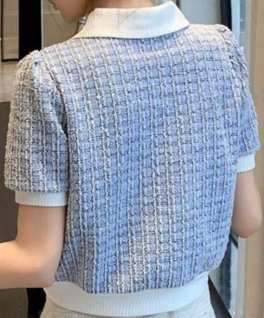 T-Shirt Polo À Col Contrastant