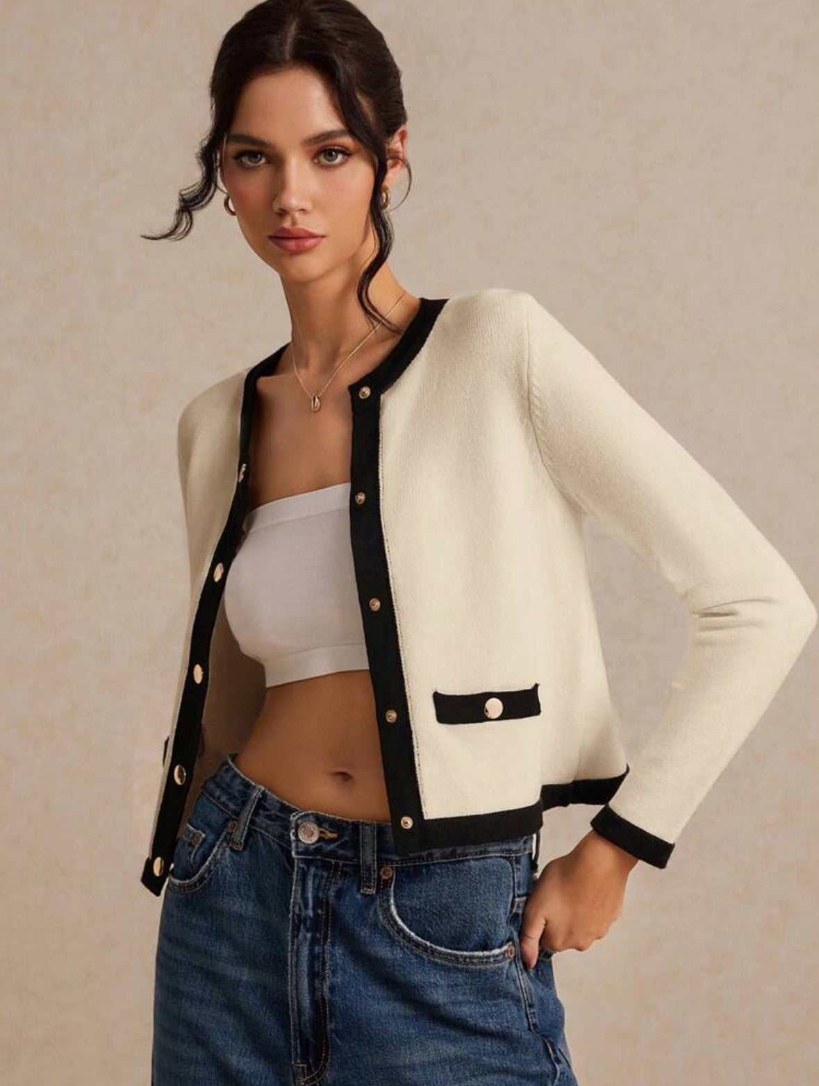 Cardigan en tricot côtelé