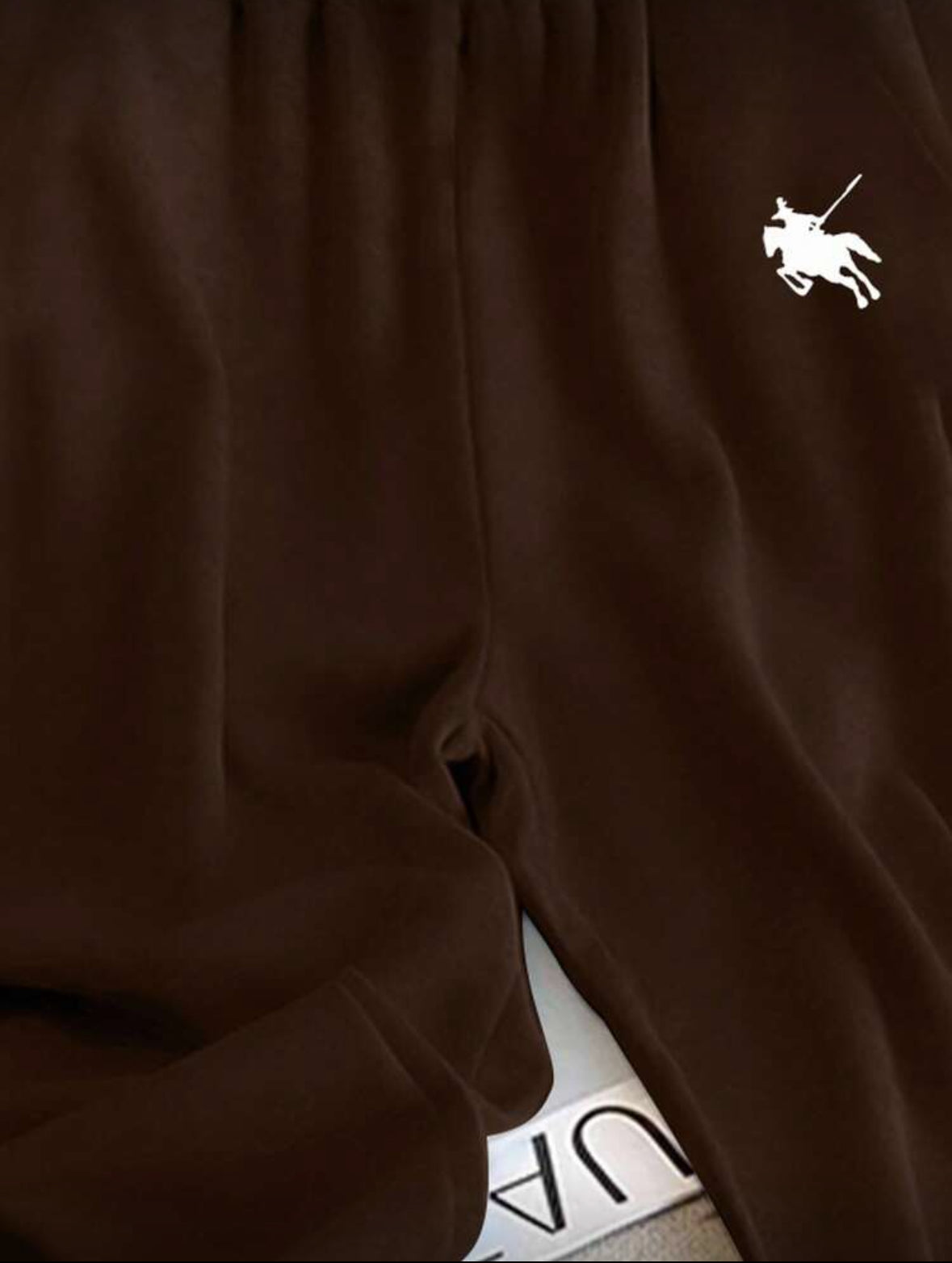 Pantalon droit ample (Marron)