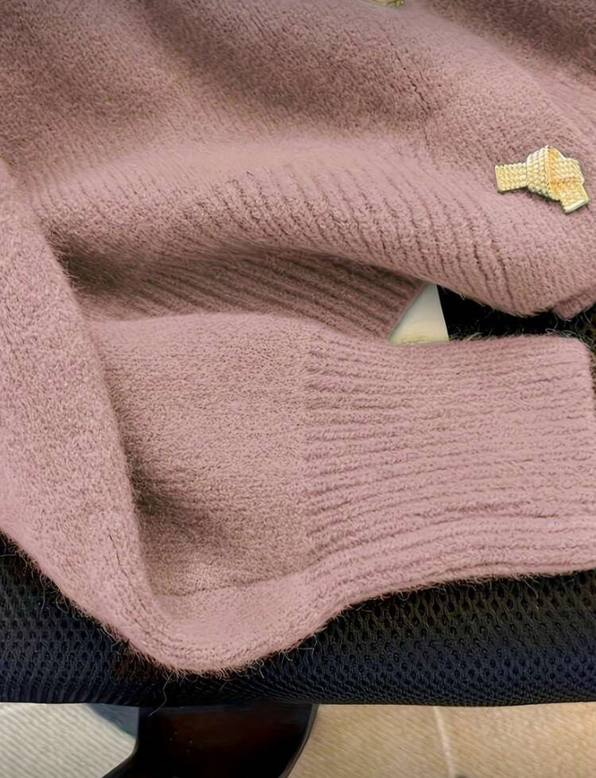 Cardigan tricoté (Vieux Rose)