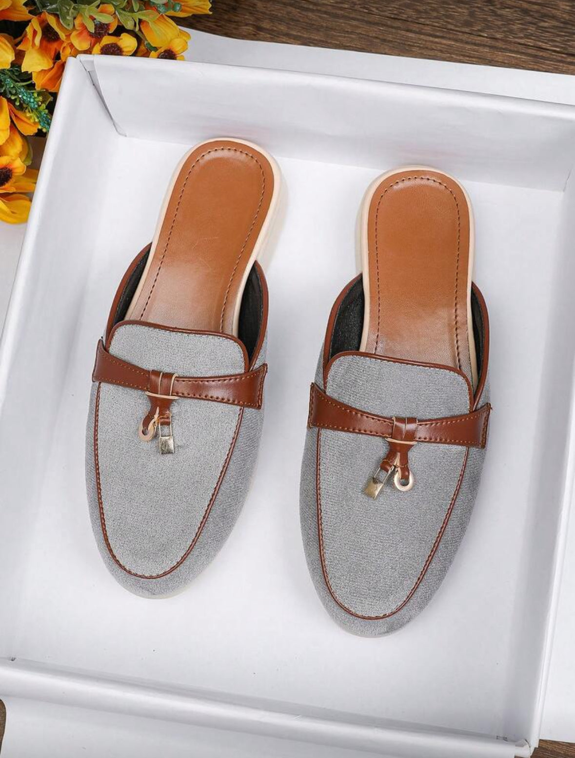 Mocassins plates à enfiler (Grey)