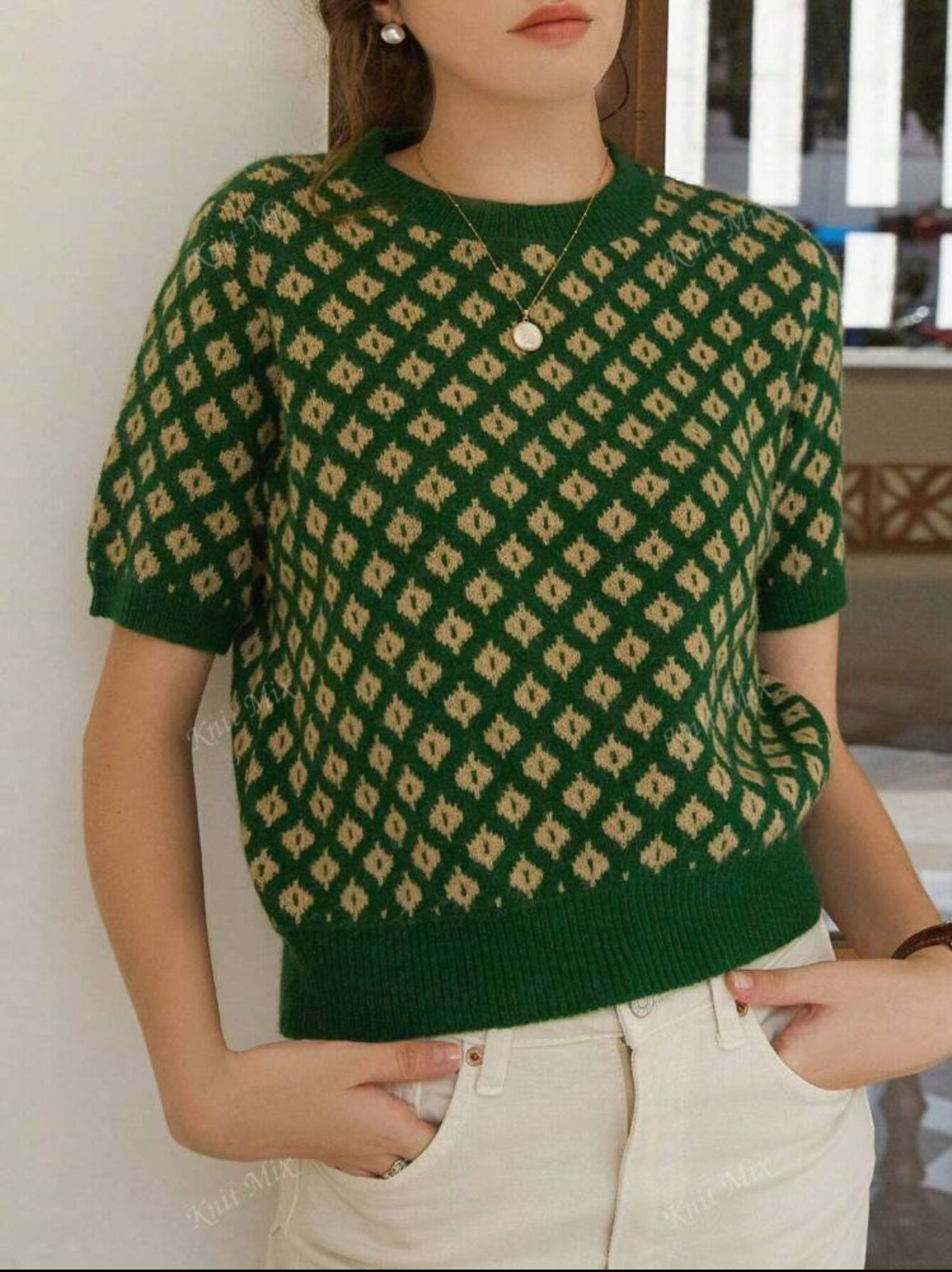 Top tricoté green