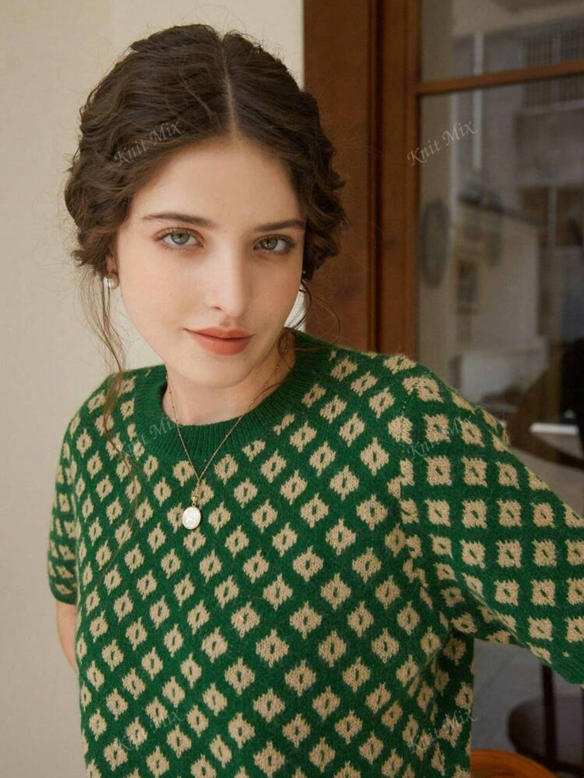 Top tricoté green
