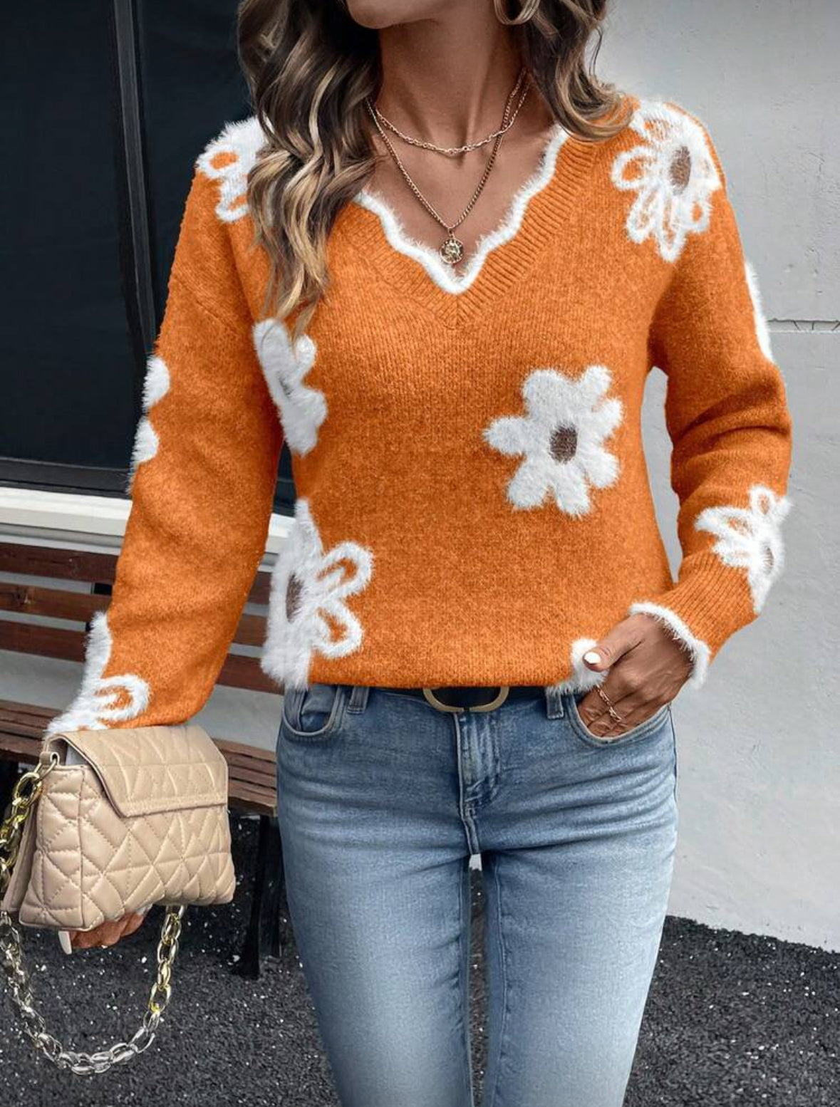 Maglione fiore (Orange)