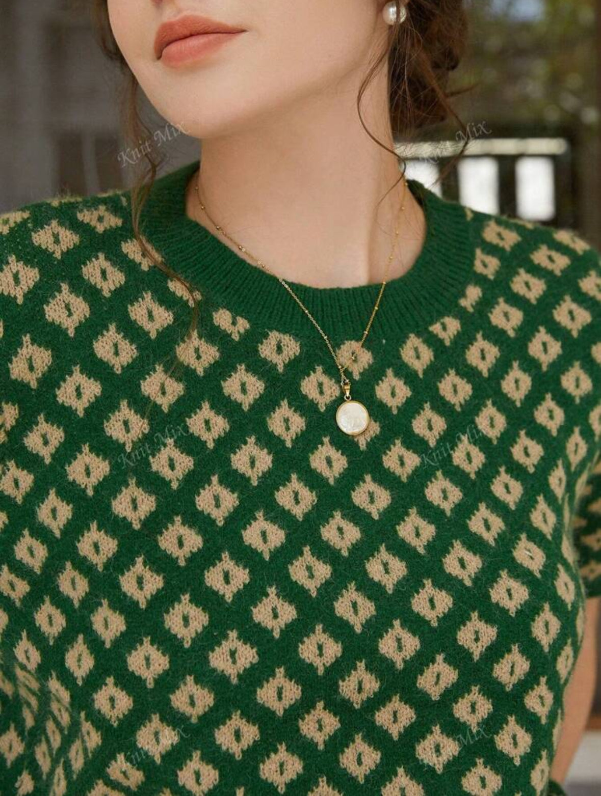 Top tricoté green