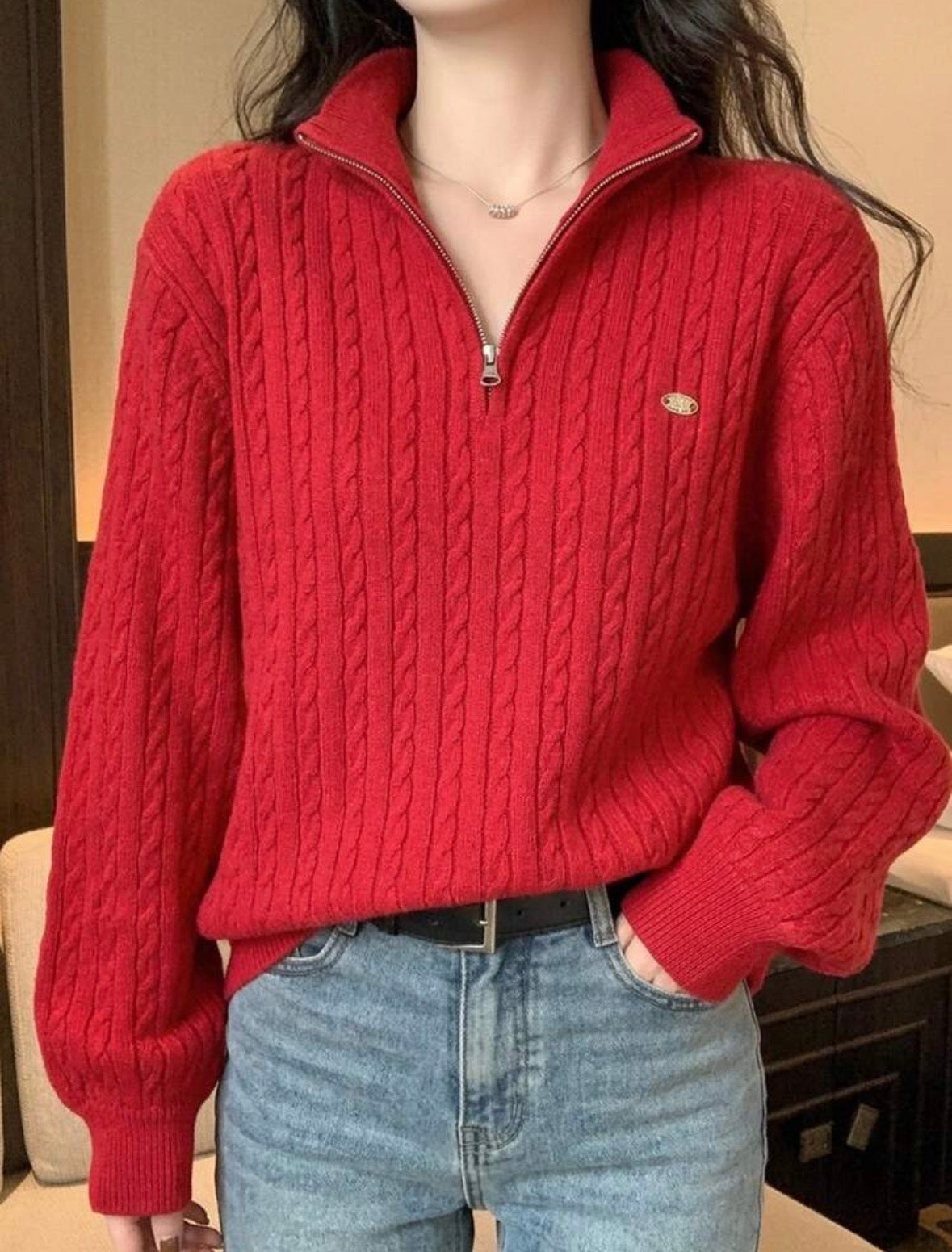 Pull décontracté - Rouge