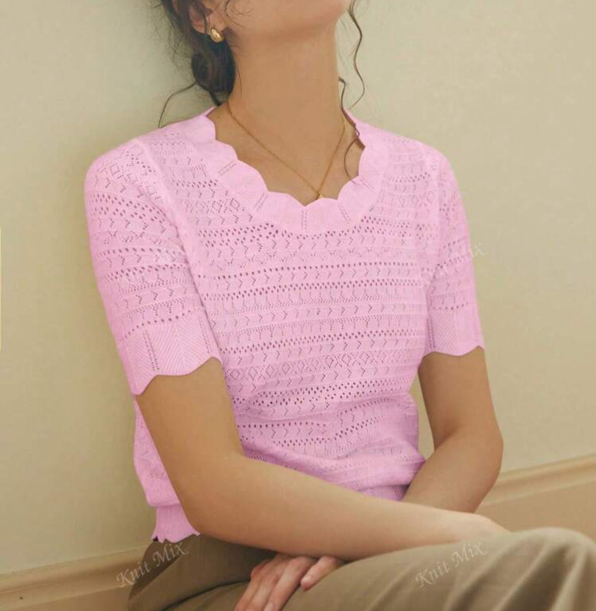 T-shirt à manches courtes régulier (Pink)