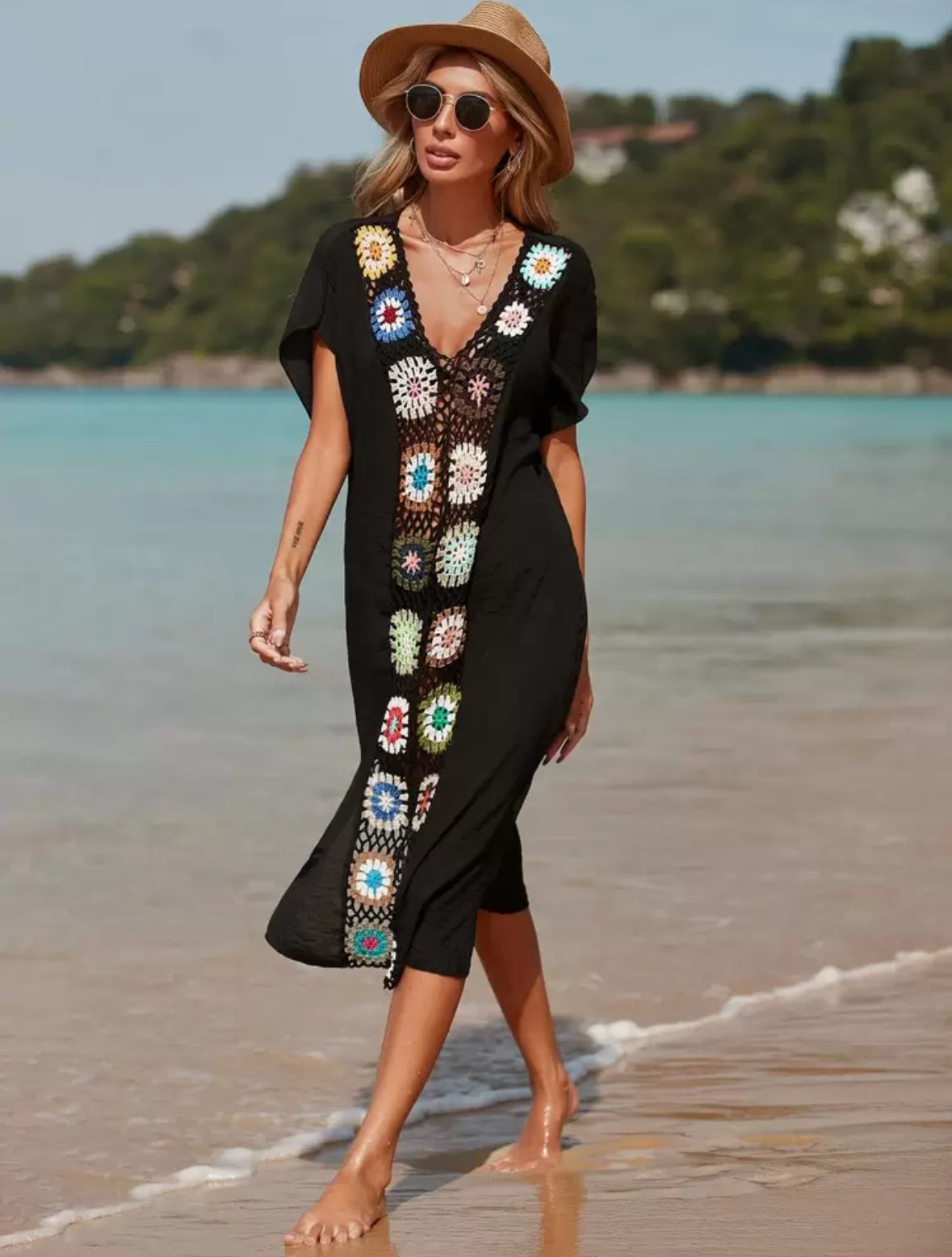 Crochet patchwork cover-up