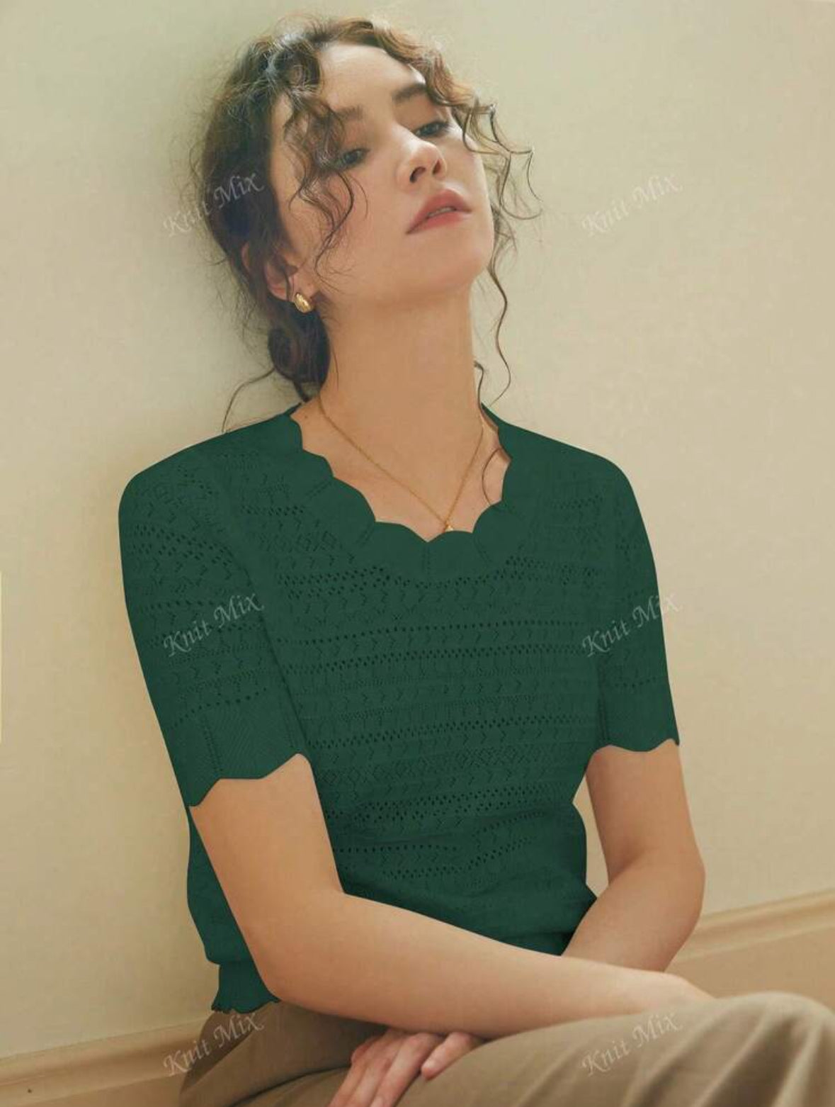 T-shirt à manches courtes régulier (Green)