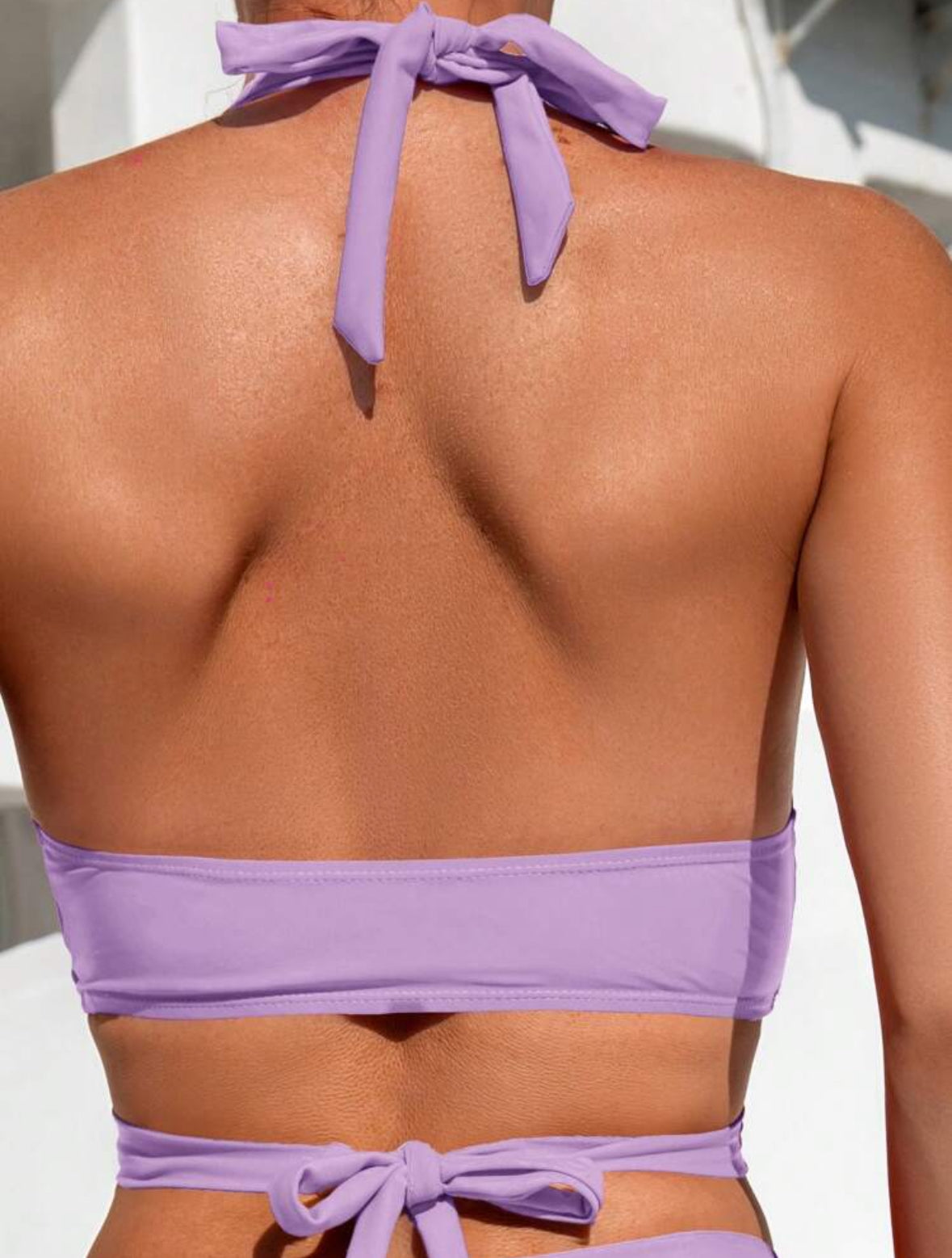 Bikini col croisé parme