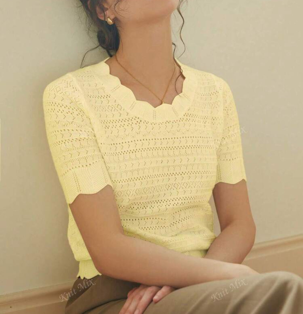 T-shirt à manches courtes régulier (Citron)