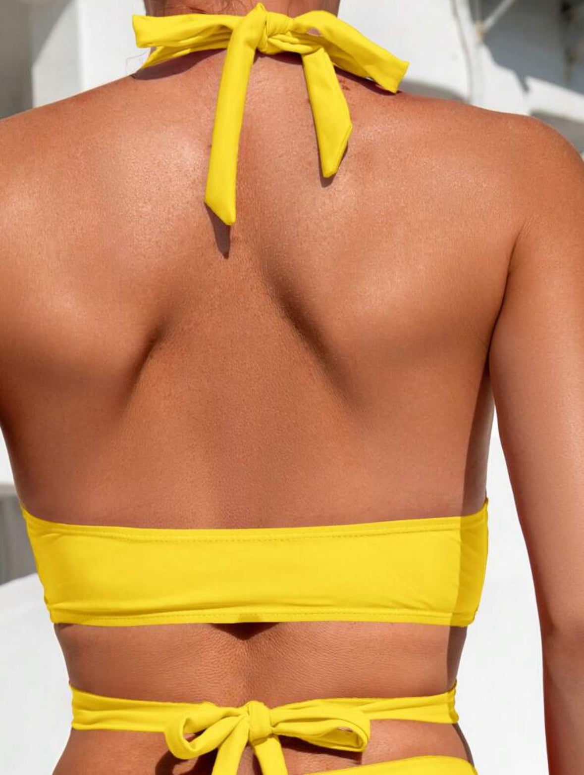 Bikini col croisé Jaune
