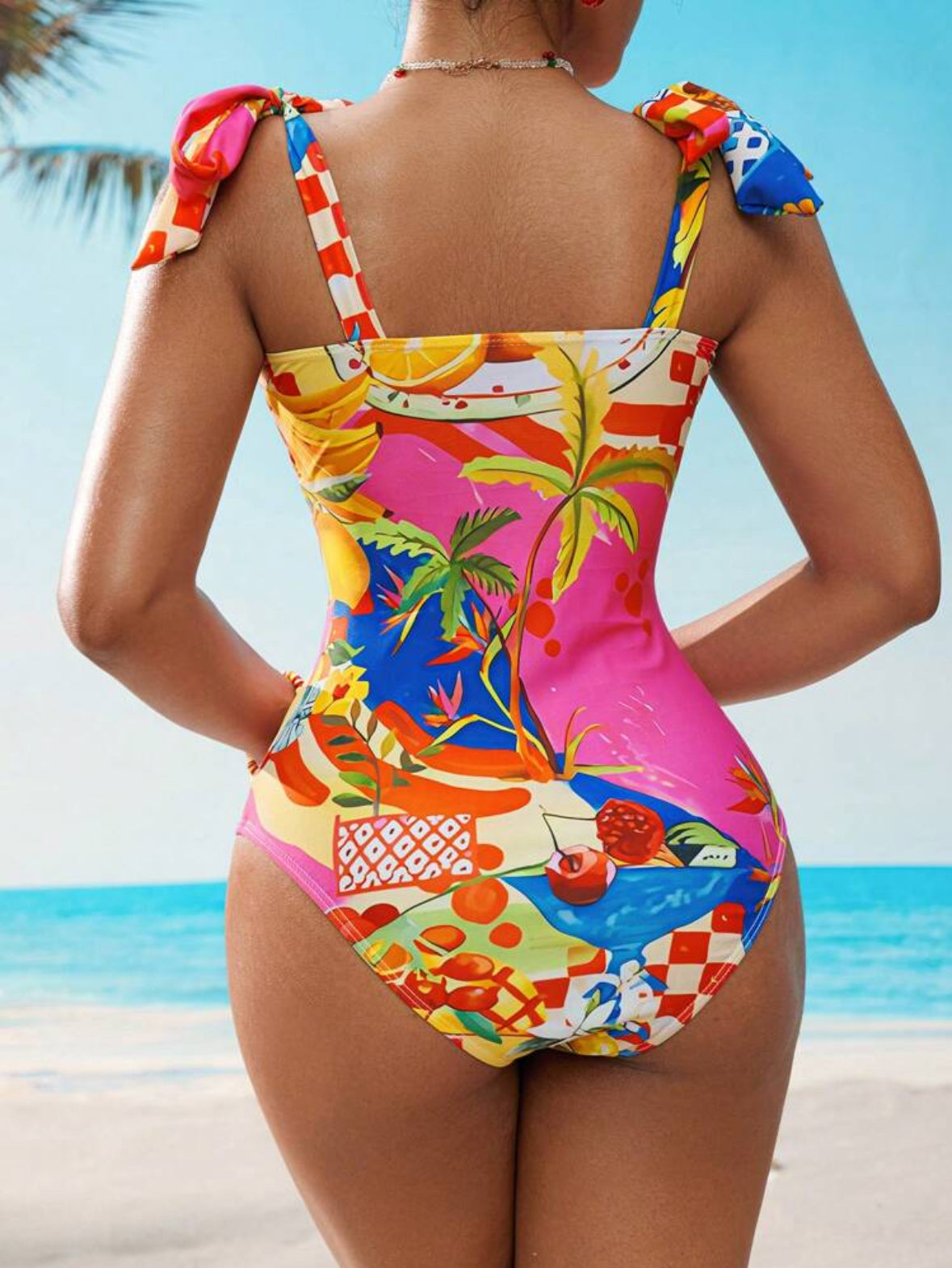 Maillot de bain 1 pièce motif cerise