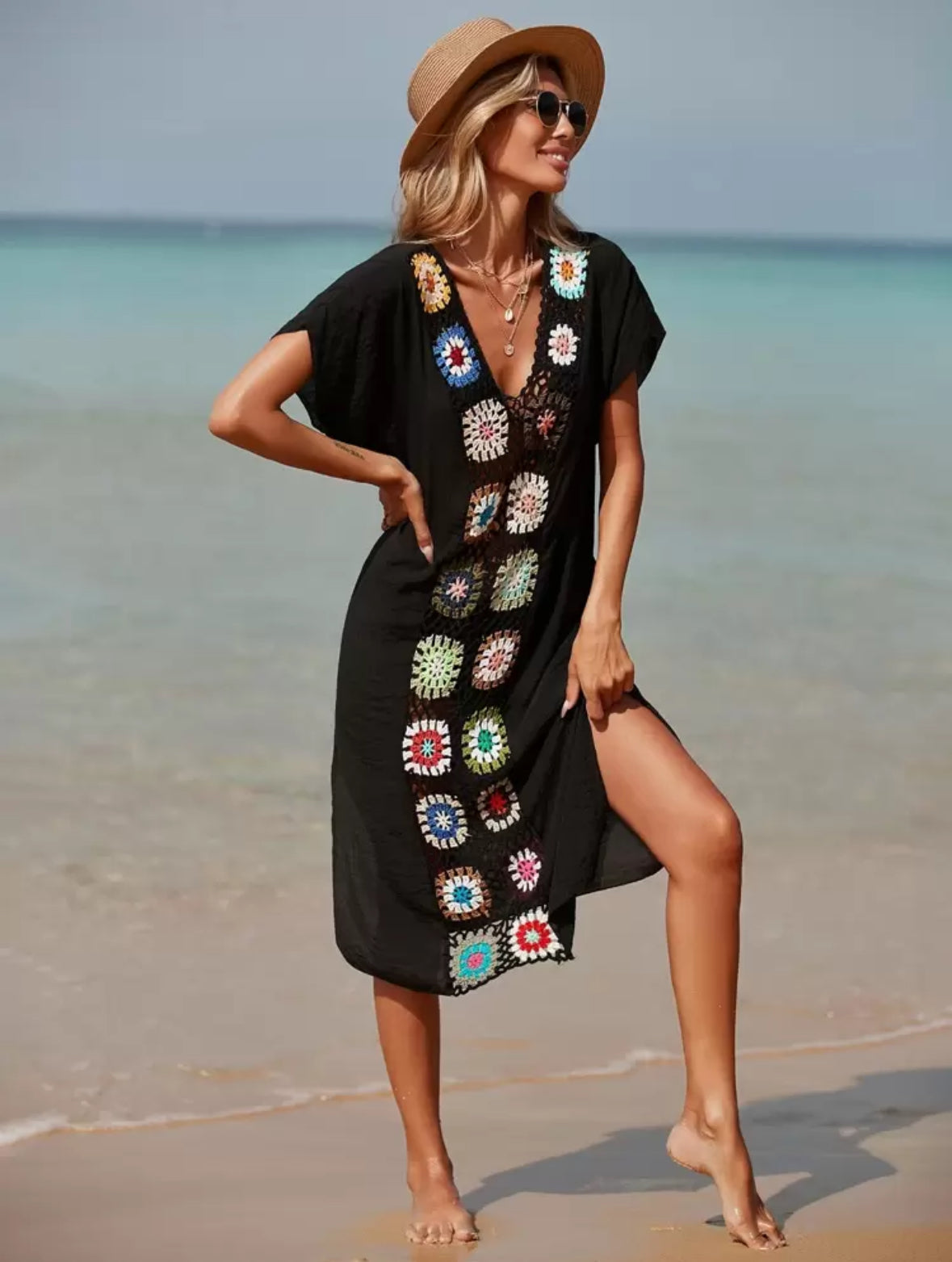 Crochet patchwork cover-up