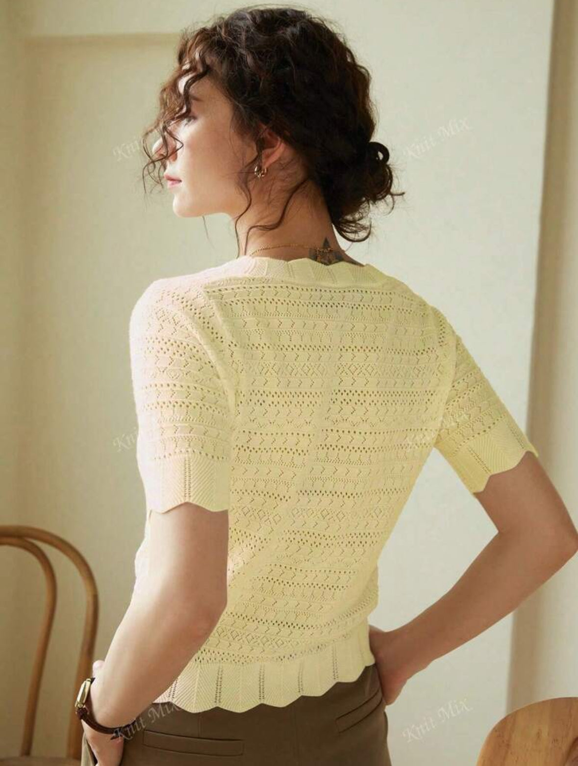 T-shirt à manches courtes régulier (Citron)
