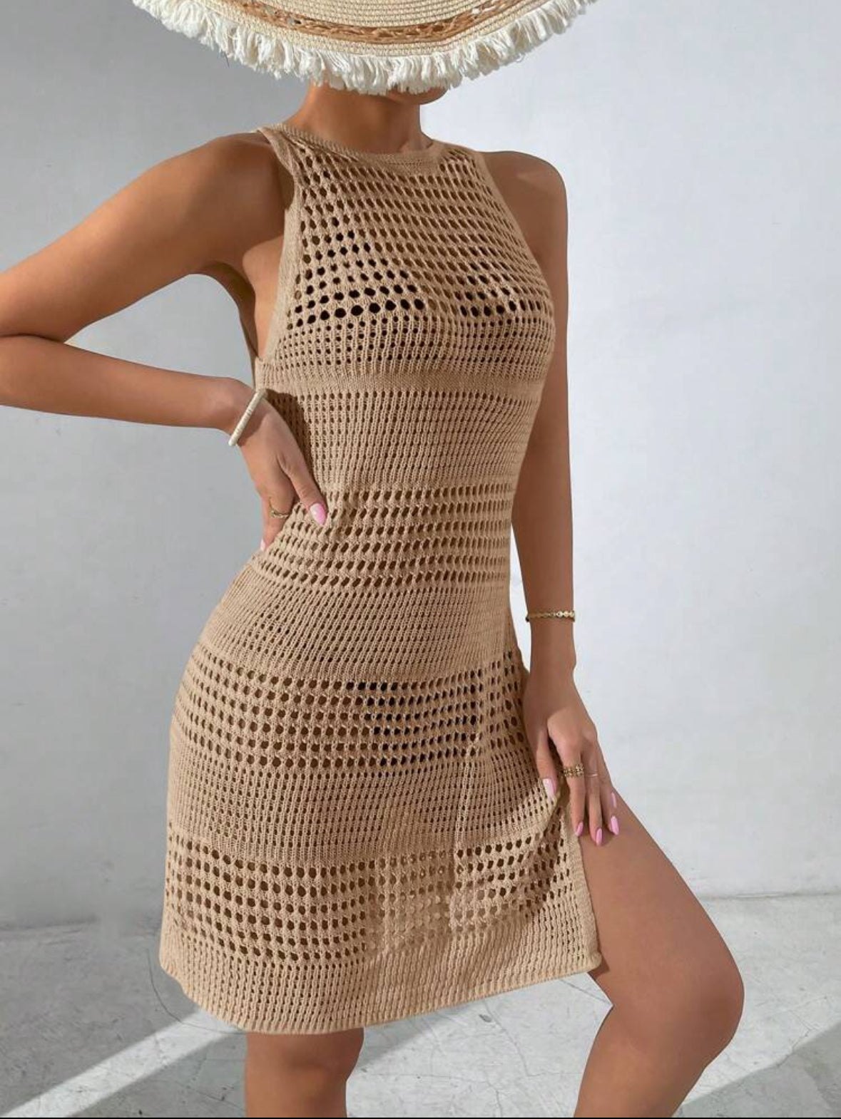Robe De Plage Ample avec Encolure Ronde