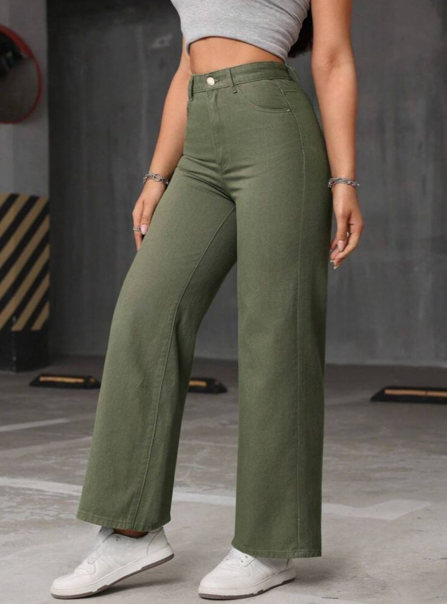 Jeans droits décontractés avec poches