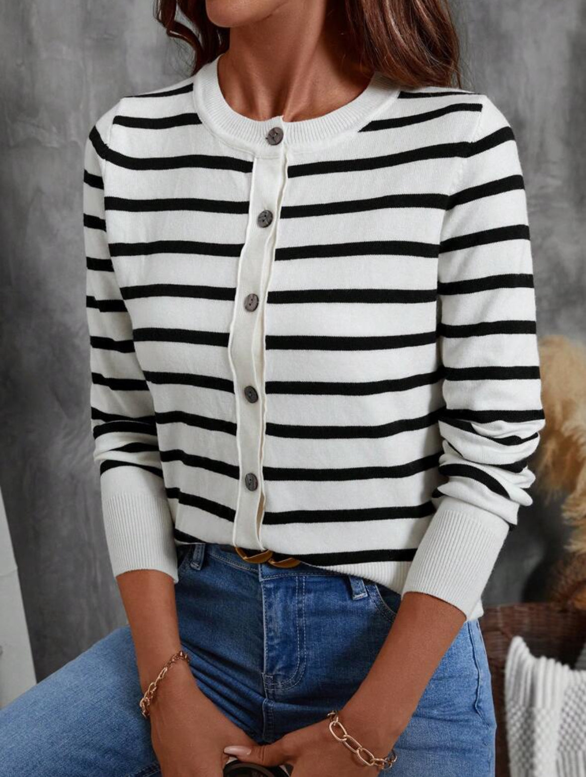 Cardigan rayé Calvy