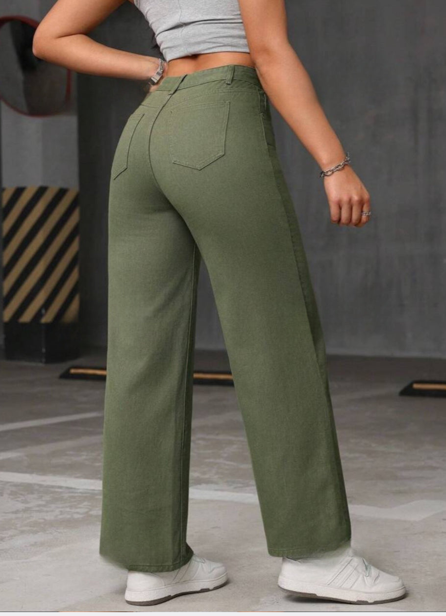 Jeans droits décontractés avec poches