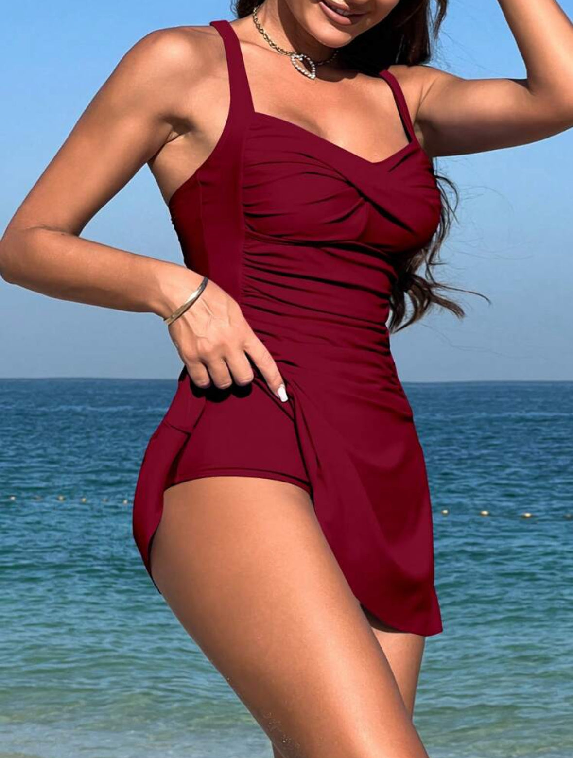2pcs/Set chest cross (Burgundy)