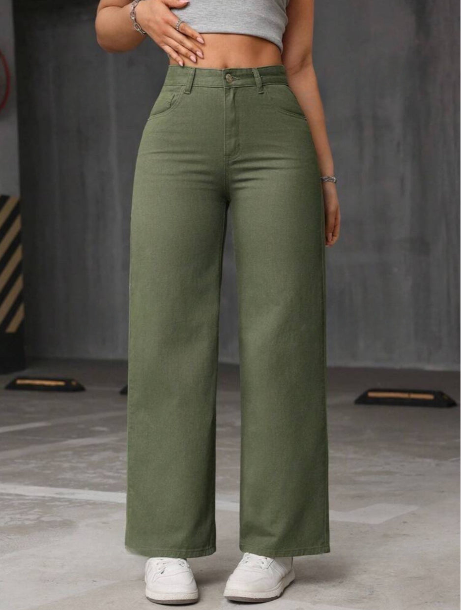 Jeans droits décontractés avec poches