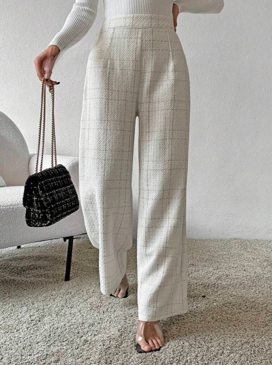 Pantalon large à carreaux