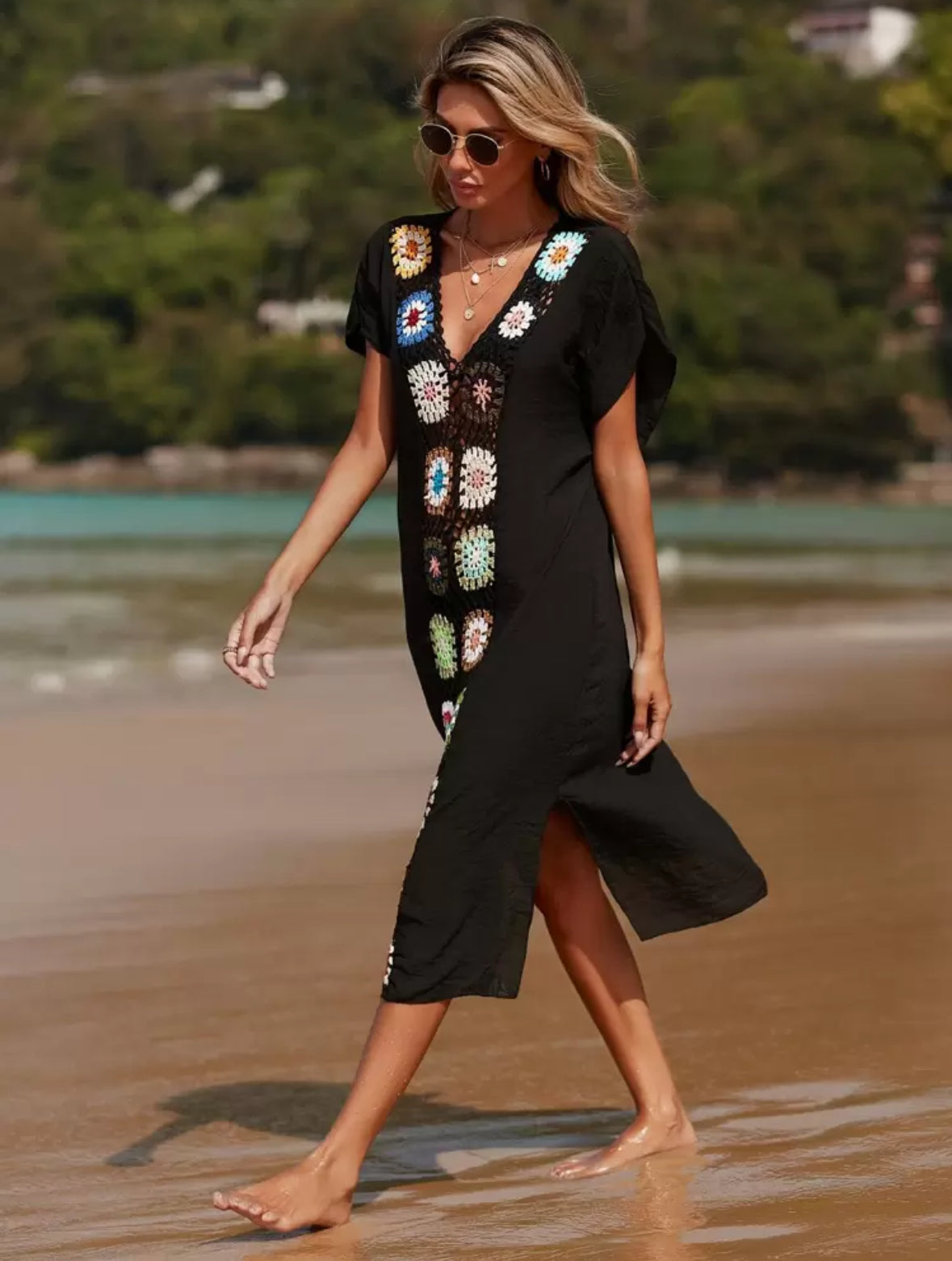 Crochet patchwork cover-up