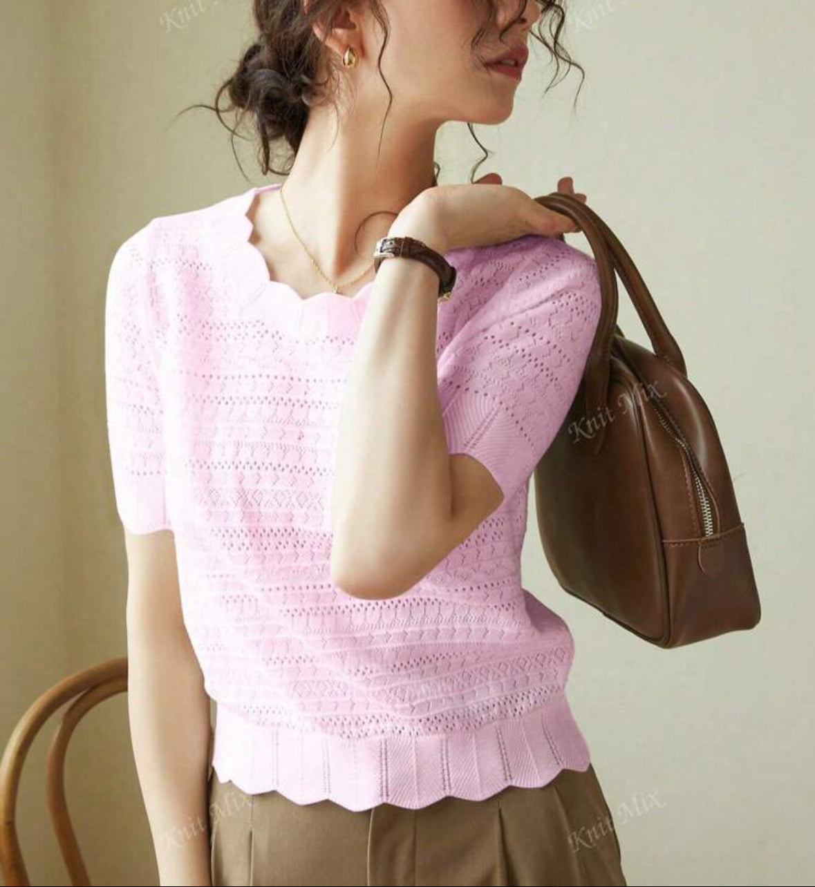 T-shirt à manches courtes régulier (Pink)