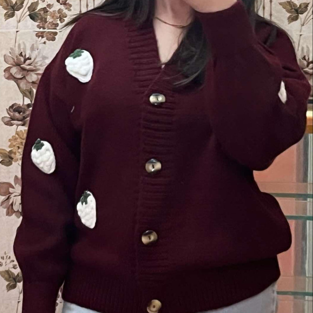 Cardigan fragola (Burgundy)
