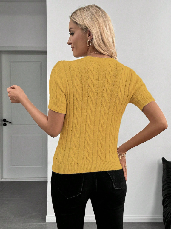 Pull col rond (Moutarde)