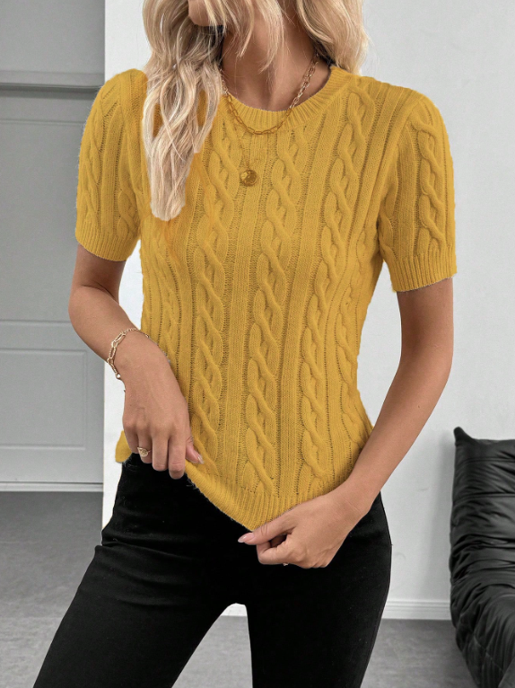 Pull col rond (Moutarde)
