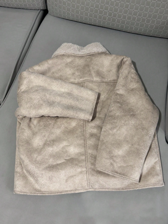 Veste en suède doublée de polaire beige