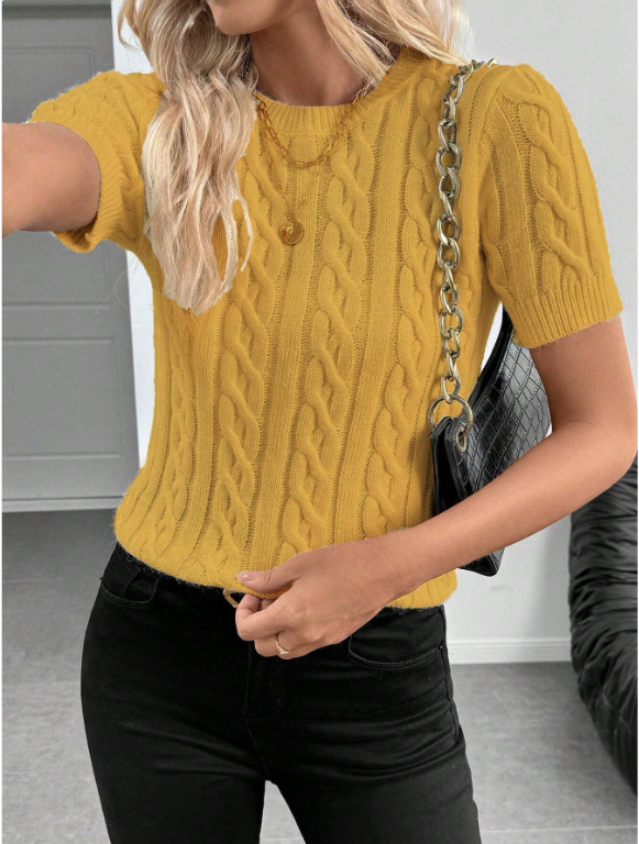 Pull col rond (Moutarde)