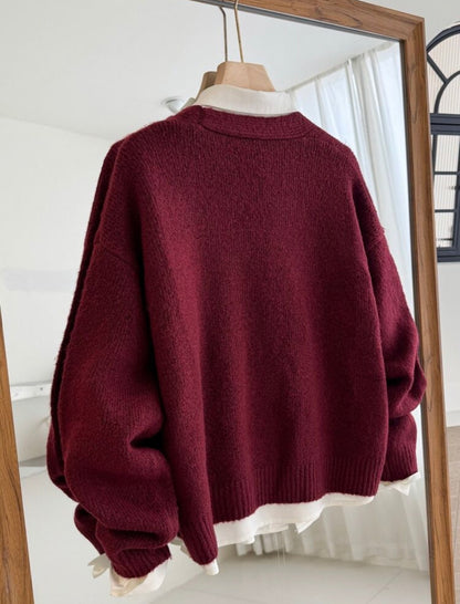 Cardigan Bordeau - Floral