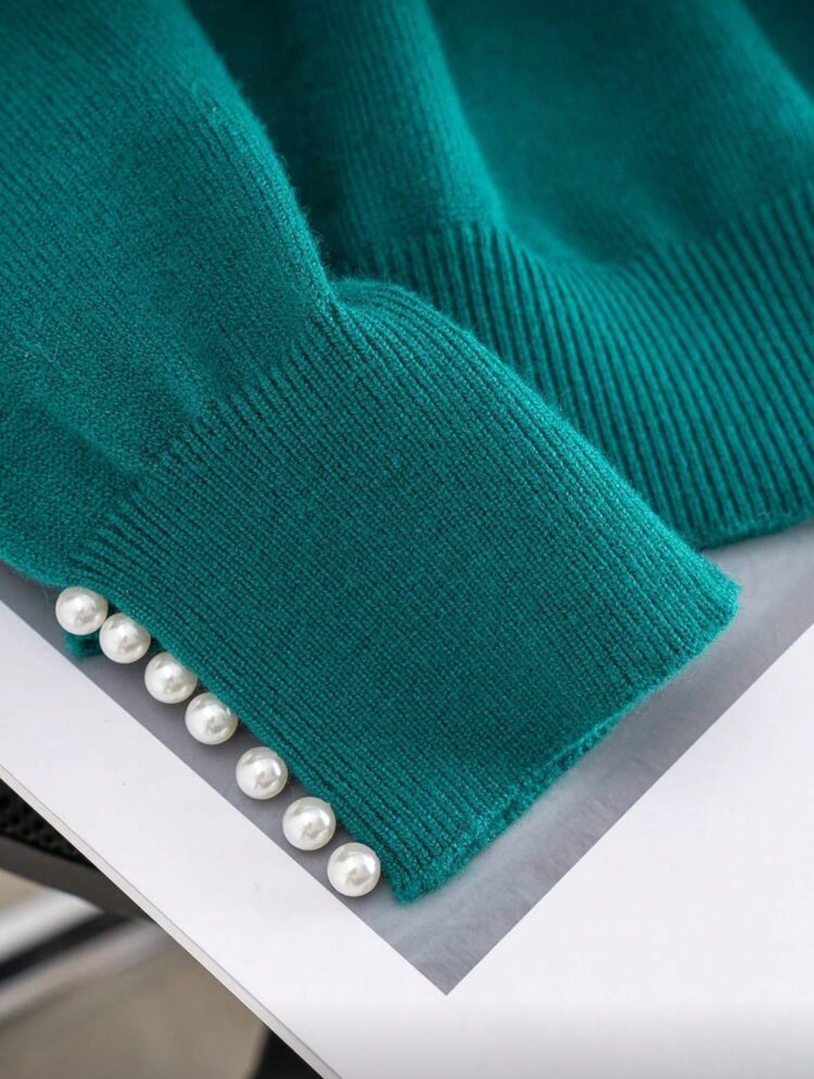 Pull Décontracté Kiko Perles (Vert sapin)