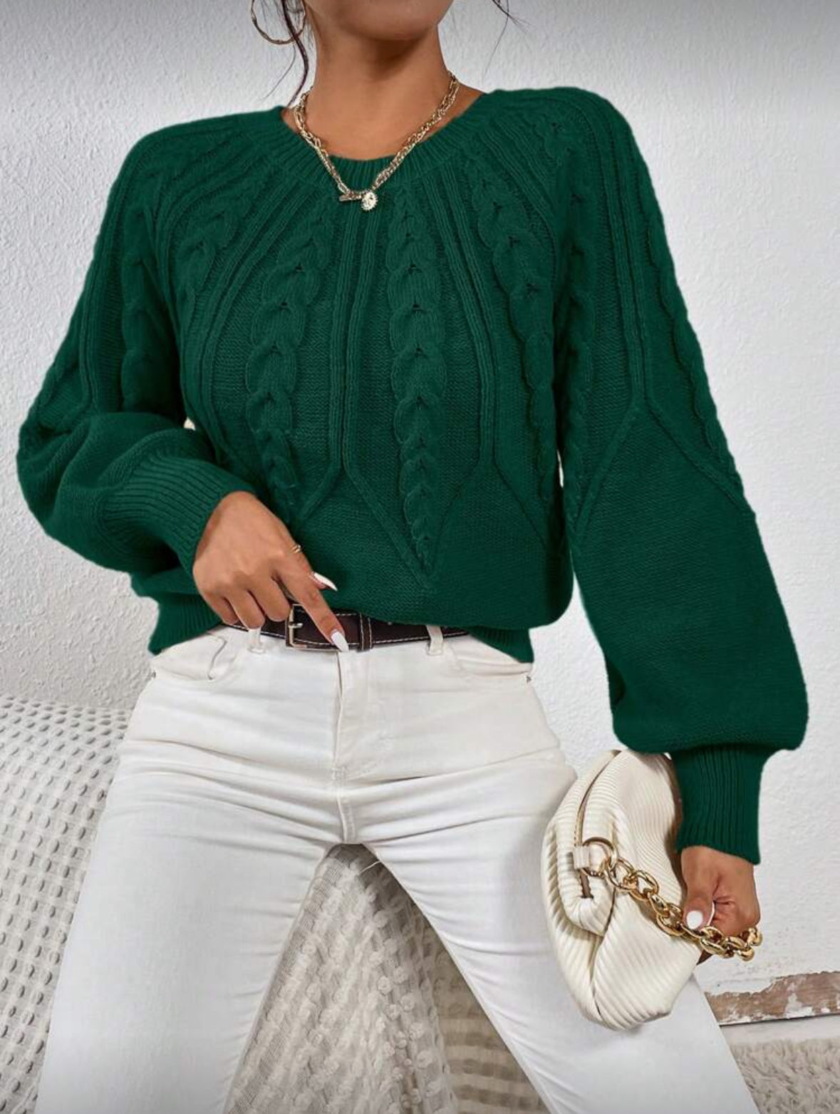 Pull à manches lanterne en tricot