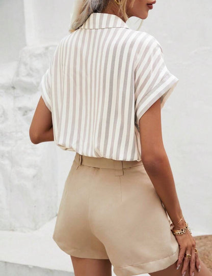 Chemise rayée à manches courtes