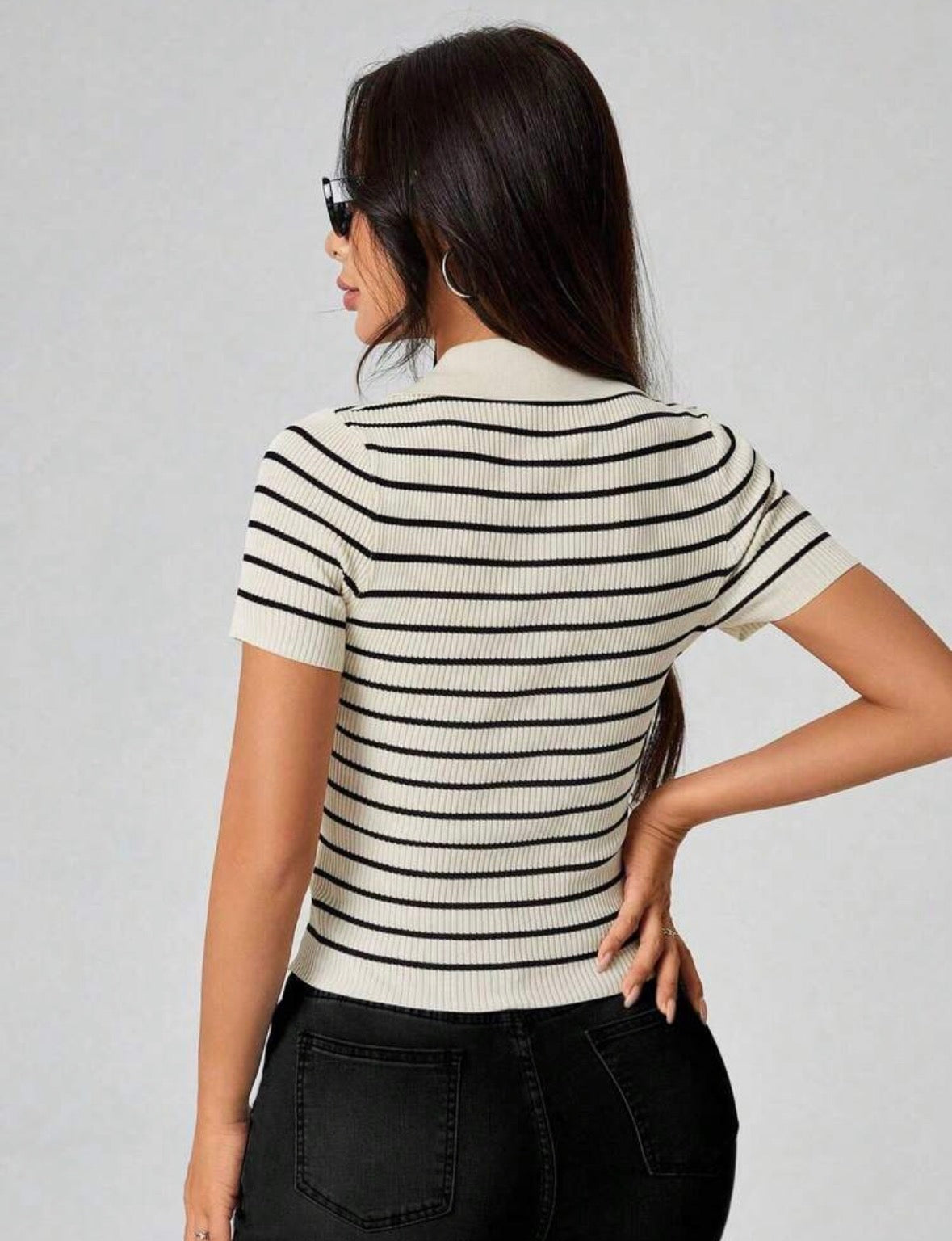 Top tricoté — Rayures noires