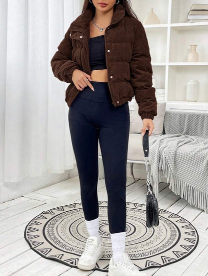 Manteau en velours - Marron café