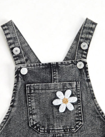Salopette en jean floral 3D