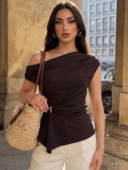Blouse élégante (Brown)
