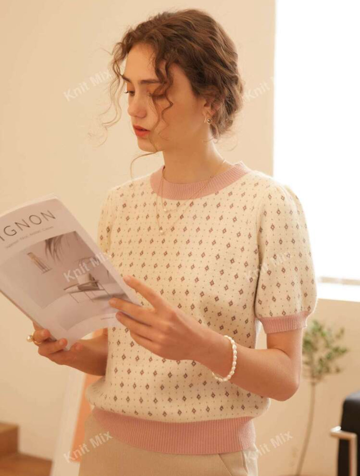 Top tricoté  (Beige)