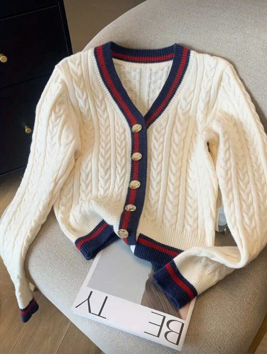 Cardigan en tricot à rayures