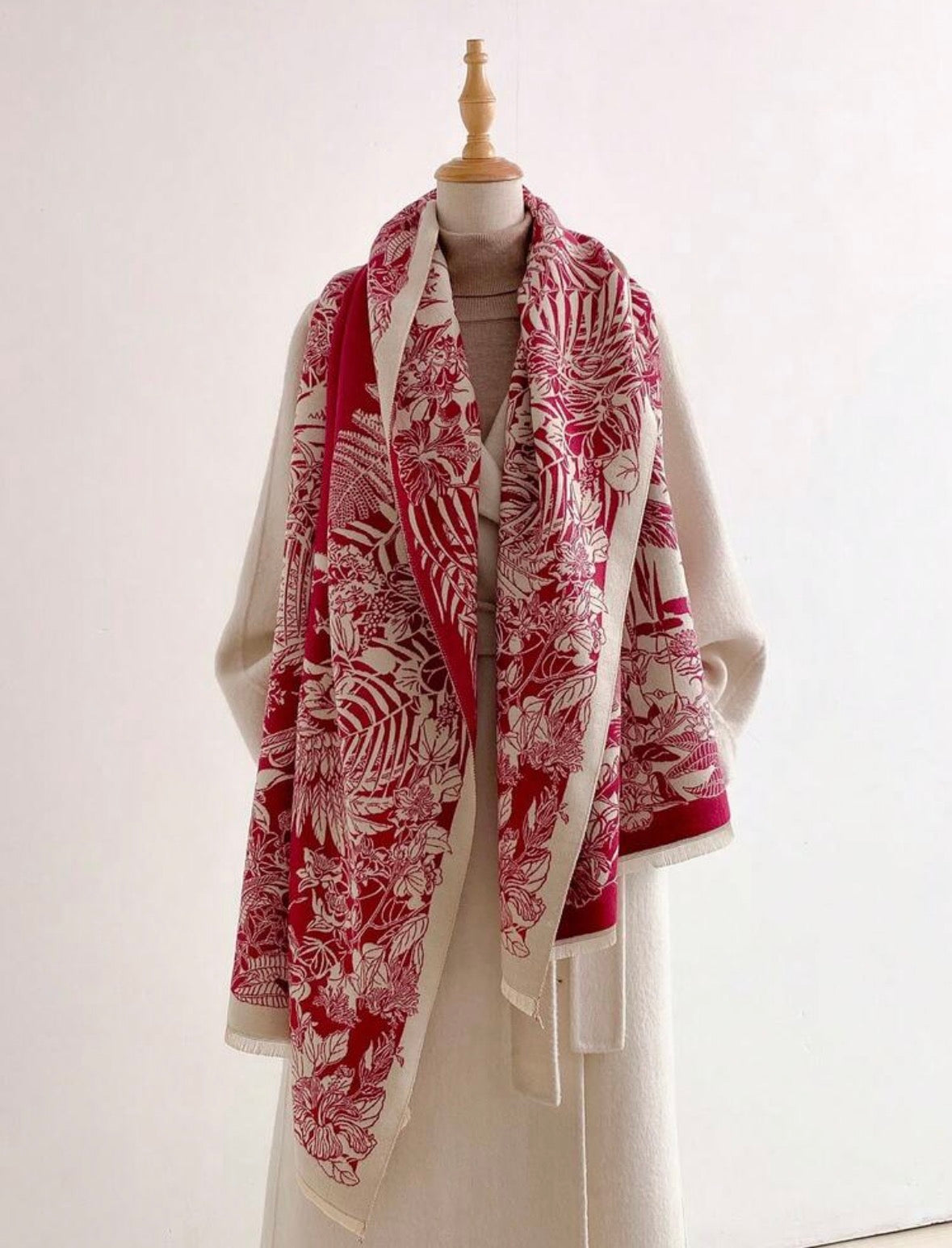 Écharpe  Rouge - Floral