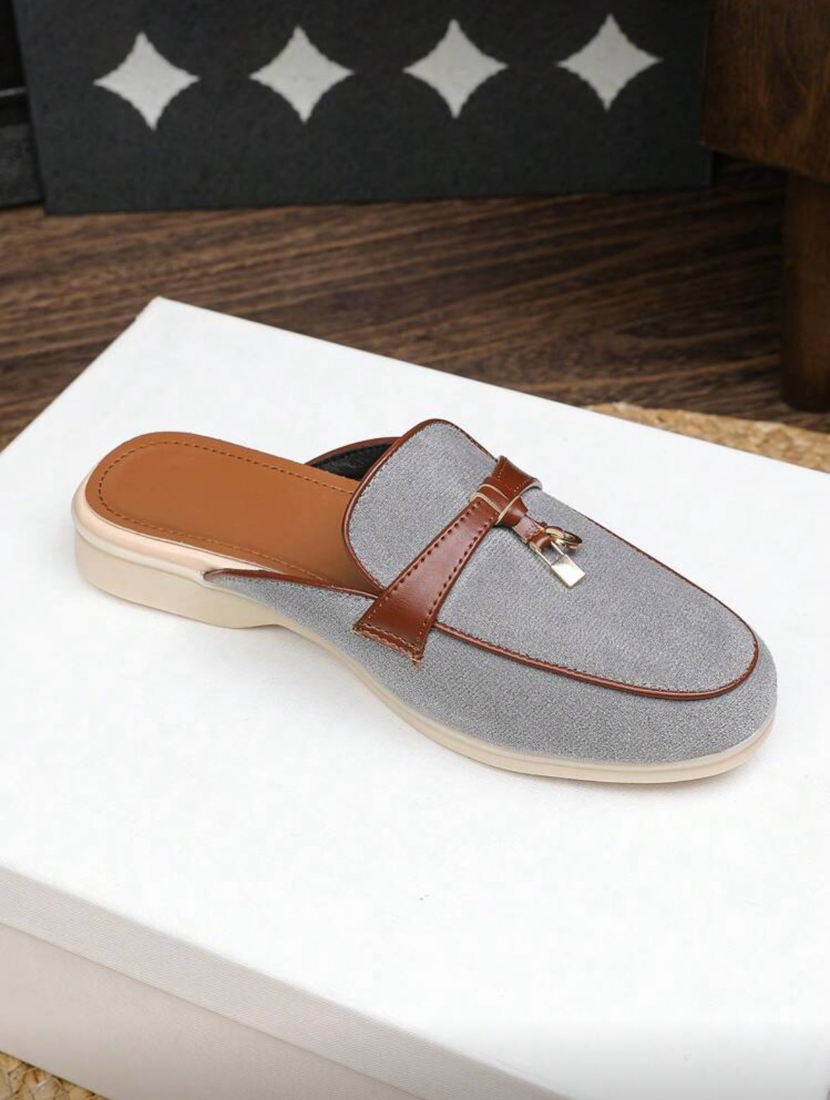 Mocassins plates à enfiler (Grey)