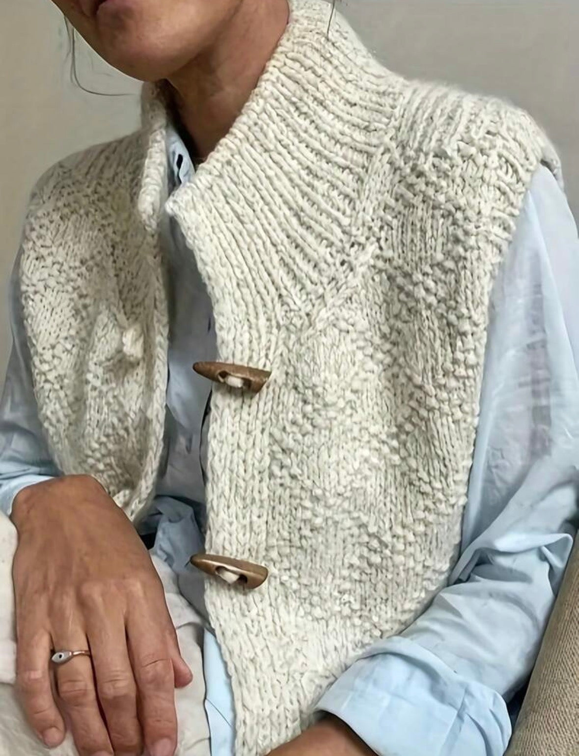 Gilet - Boutons en bois