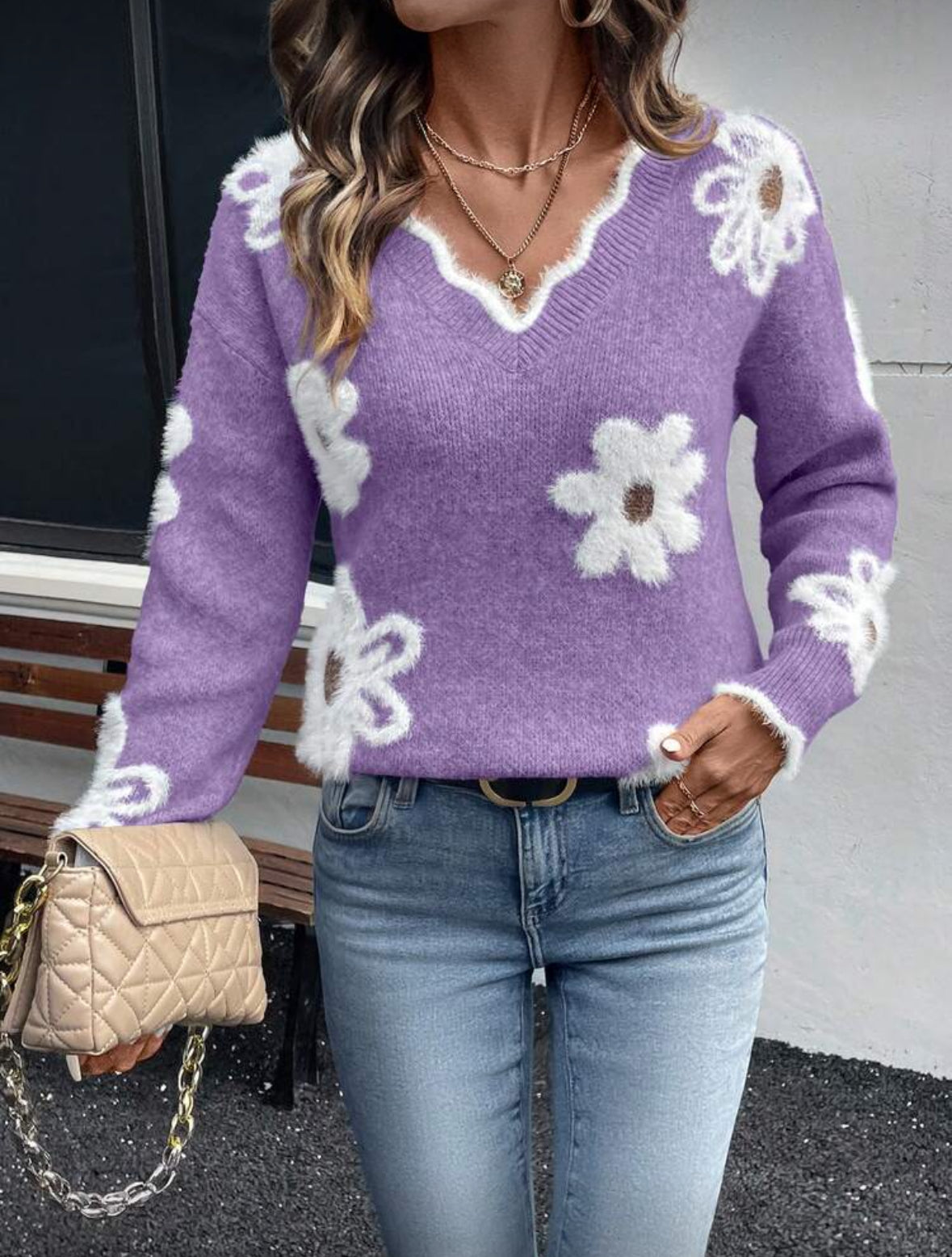 Maglione fiore (Purple)