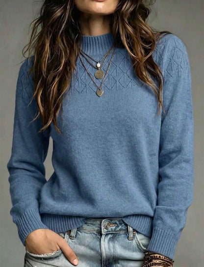 Pull col roulé - Bleu