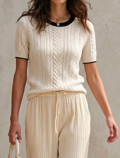 Pull col rond - Manches courtes